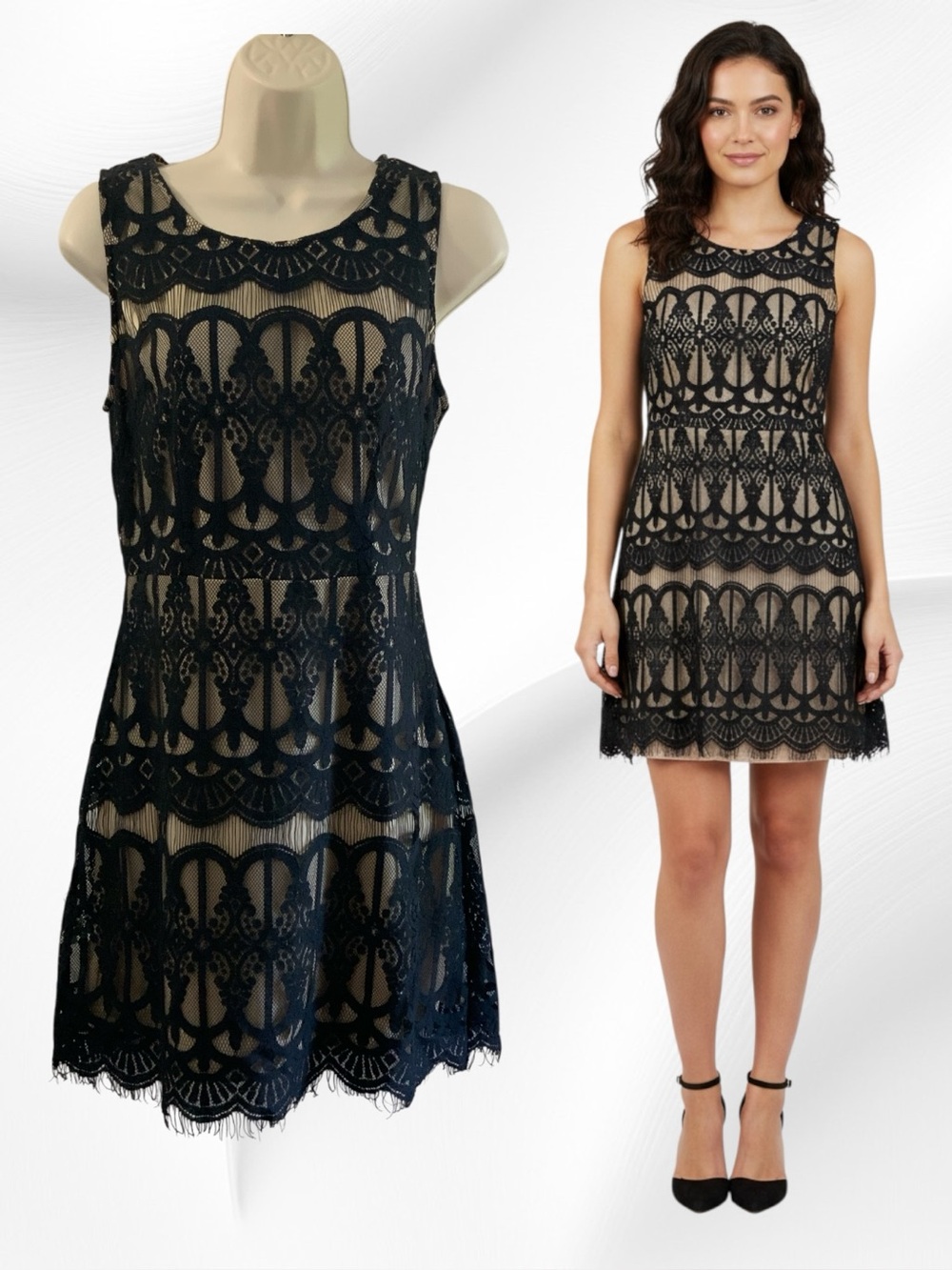 Sweet Journey Black Lace Sheath Dress Size Small